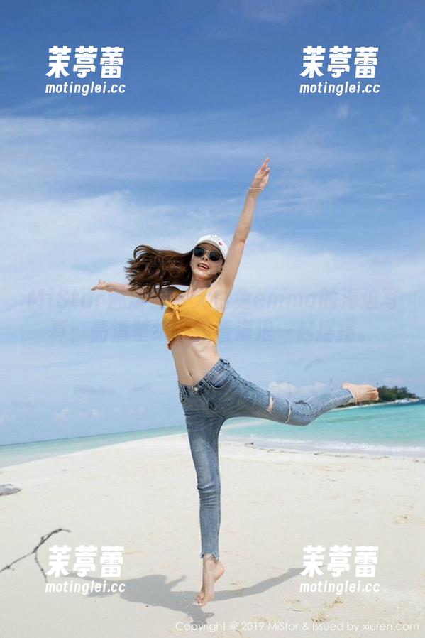 MiStar魅妍社-大白兔emma MiStar魅妍社 - 大白兔emma的海边写真:高清壁纸,拽着海浪一起摇摆。